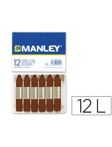 Lapices cera manley unicolor pardo n.29 caja de 12 unidades