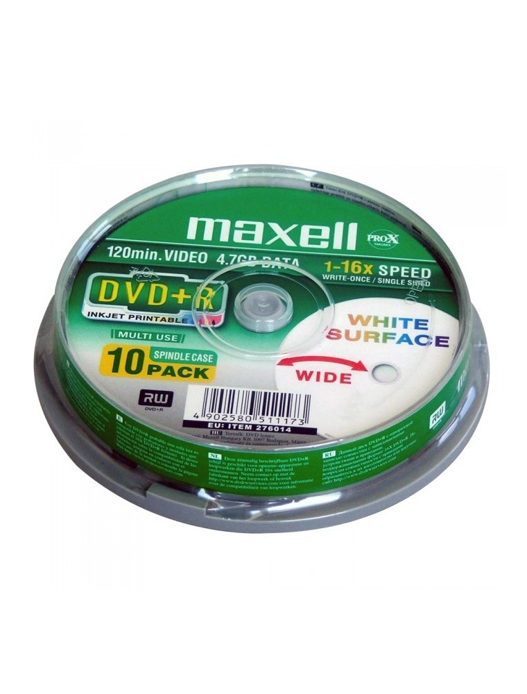 MAXELL DVDR 47GB 16X SPINDLE 10 UD
