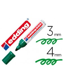 Rotulador edding punta fibra permanente 550 verde n. 4 punta redonda recargable