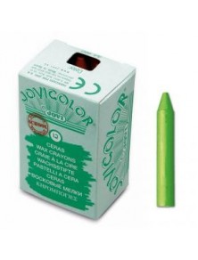 Lapices cera color unicolor verde claro -caja de 12