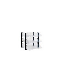 Bandeja sobremesa archivo 2000 plastico transparente con elevadores negro conjunto de 3 bandejas 280x285x350 mm
