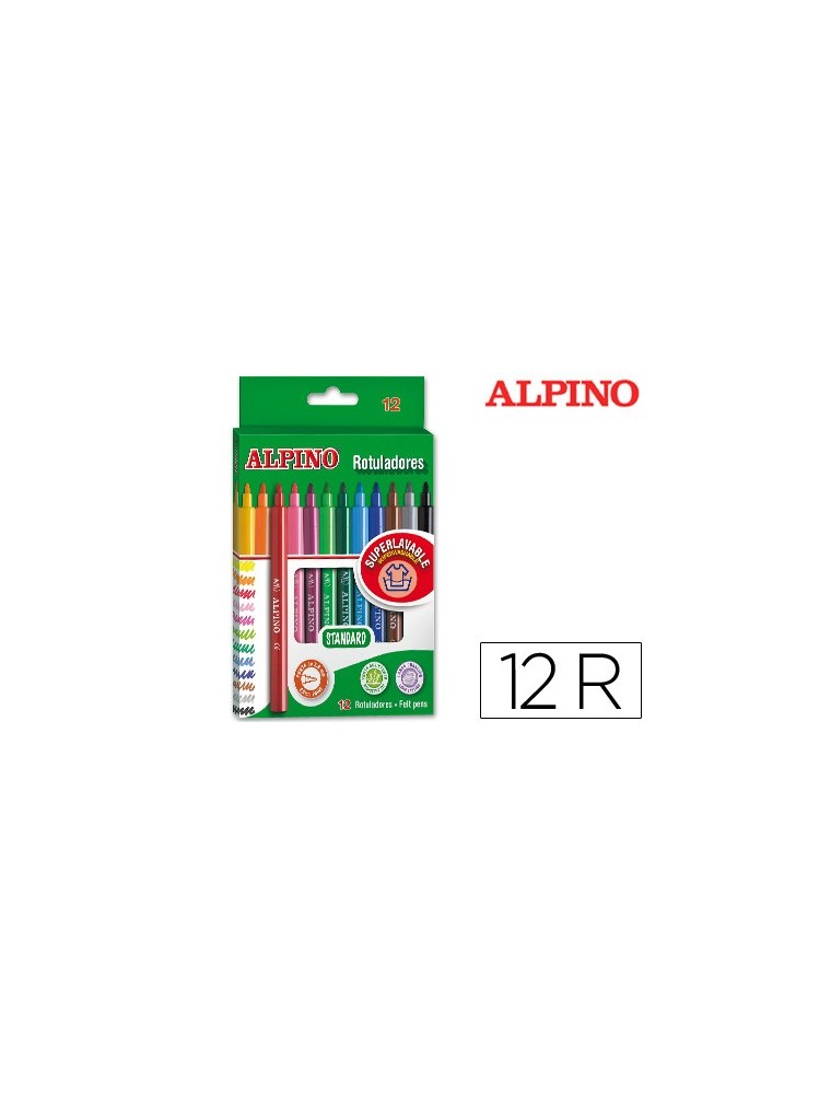 Rotulador alpino standard caja de 12 colores surtidos
