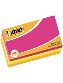Bloc notas adhesivas fluorescentes 12776 colores surtidos amarillo,magenta,naranja pack de 6ud Bic