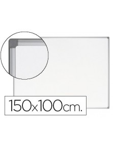 Pizarra blanca bi-office earth-it magnetica de acero vitrificado marco de aluminio 100 x 150 cm con bandeja para