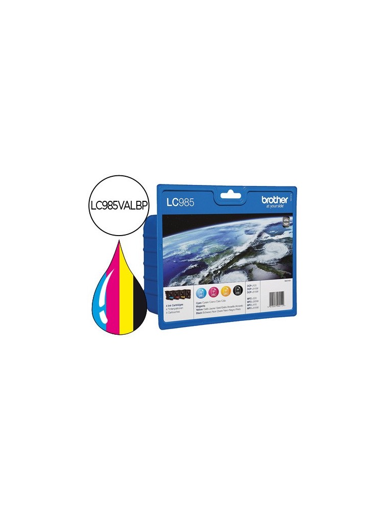 Ink-jet brother lc-985val 4 colores value pack negrocianmagentaamarillo dcp-j315w