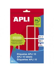 Etiquetas rectangulares colores 25x40 mm en sobre 8 hojas APLI