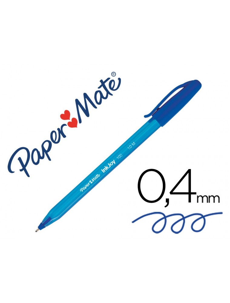 Boligrafo paper mate inkjoy 100 punta media trazo 1mm azul