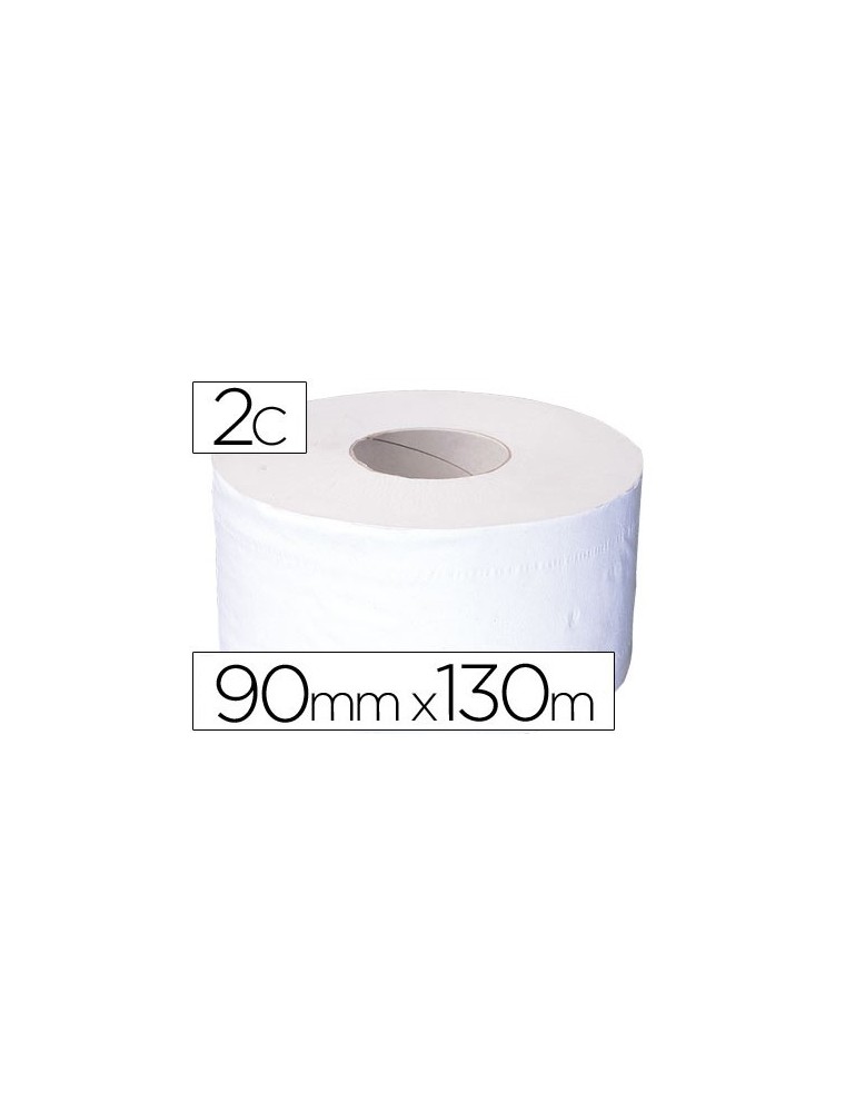 Papel higienico jumbo 2 capas celulosa pura rollo de 91 mt para dispensador 925