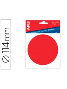 Etiqueta adhesiva apli 11909 vinilo rojo señalizacion cristales 114 mm diametro blister de 1 unidad