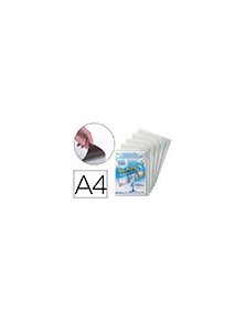 Funda de presentacion tarifold adhesiva permanente rigida y anti reflejo din a4 pack 5 unidades