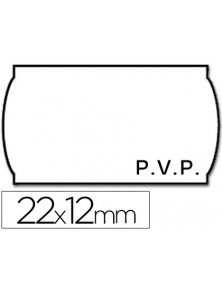 Etiquetas meto onduladas 22 x 12 mm pvp blanca adh2 rollo 1500 etiquetas