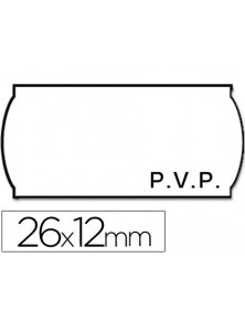Etiquetas meto onduladas 26 x 12 mm pvp blanca adh 2 rollo 1500 etiquetas troqueladas