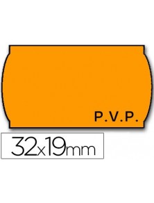 Etiquetas meto onduladas 32 x 19 mm pvp adh 2 fluor naranja rollo 1000 etiquetas