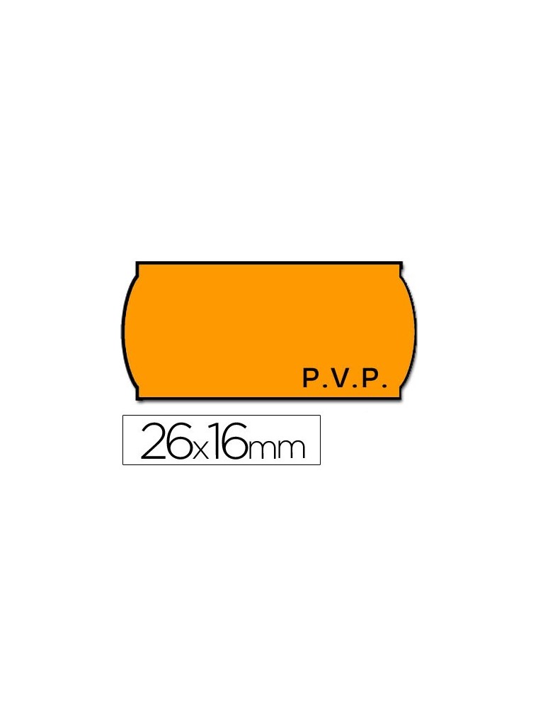 Etiquetas meto onduladas 26 x 16 mm pvp adh 2 fluor naranja rollo 1200 etiquetas