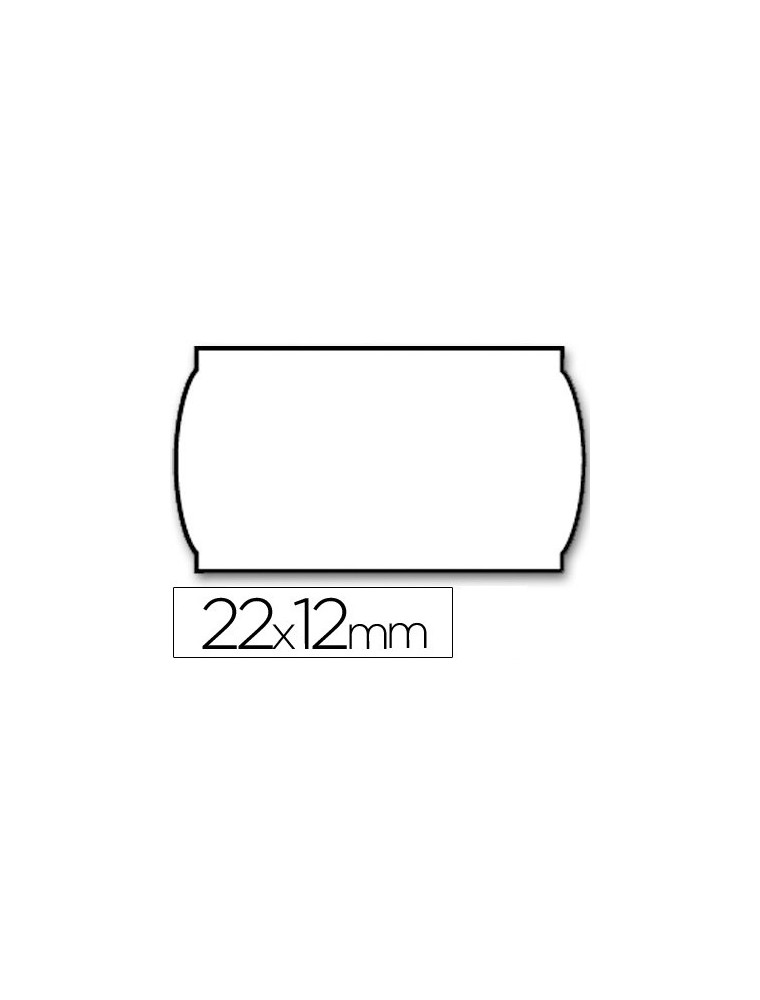 Etiquetas meto onduladas 22 x 12 mm lisa removible blanca rollo 1500 etiquetas