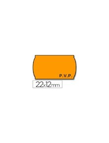 Etiquetas meto onduladas 22 x 12 mm pvp naranja fluor removible rollo 1500 etiquetas