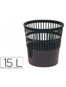 Papelera plastico q-connect 15 litros color negro 285x290 mm