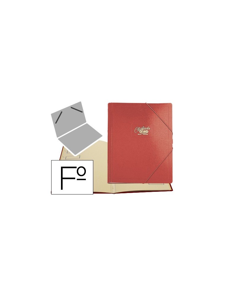 Carpeta clasificador carton compacto saro folio roja -12 departamentos