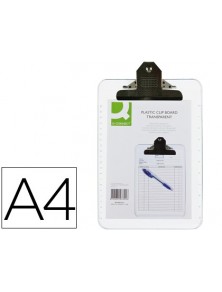 Portanotas q-connect plastico transparente din a4 4 mm