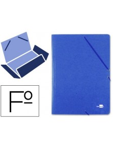 Carpeta liderpapel gomas folio 3 solapas carton prespan azul