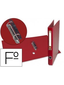 Carpeta de 2 anillas 25mm mixt as liderpapel folio forrado papercoat con ollao y tarjetero compresor plastico rojo