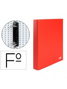Carpeta de 2 anillas 25mm mixtas liderpapel folio carton forrado paper coat compresor plastico roja