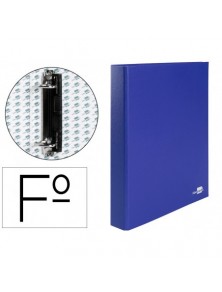 Carpeta de 2 anillas 25mm mixtas liderpapel folio carton forrado paper coat compresor plastico azul
