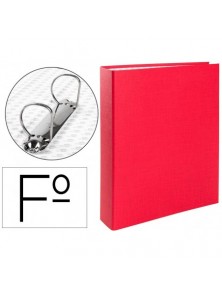 Carpeta de 2 anillas 40mm mixtas liderpapel folio carton forrado paper coat plastico roja