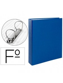 Carpeta de 2 anillas 40mm mixtas liderpapel folio carton forrado paper coat plastico azul