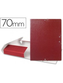 Carpeta proyectos liderpapel folio lomo 70mm carton gofrado roja
