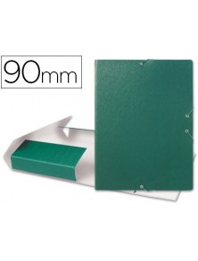 Carpeta proyectos liderpapel folio lomo 90mm carton gofrado verde