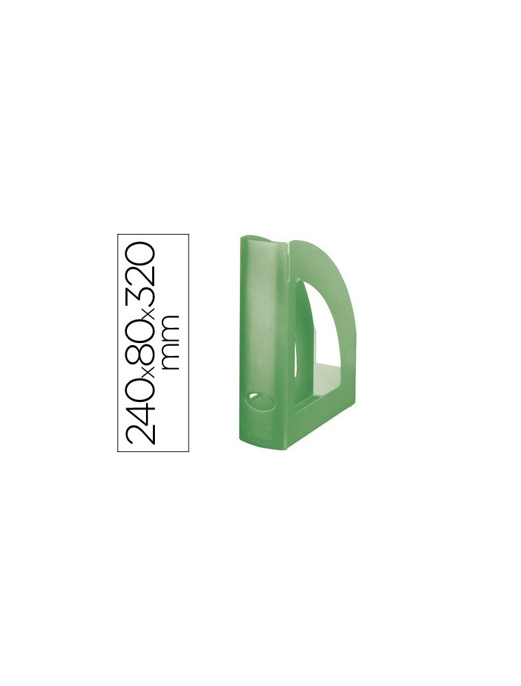 Revistero plastico q-connect verde translucido