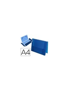 Carpeta liderpapel portadocumentos gomas 36932 polipropileno din a4 azul translucido -lomo 25 mm
