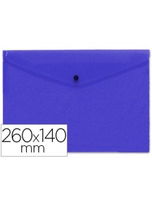 Carpeta liderpapel dossier broche polipropileno tamaño sobre americano 260x140 mm azul translucido