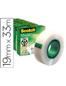 Cinta adhesiva scotch magic 33x19 mm pack de 6 unidades
