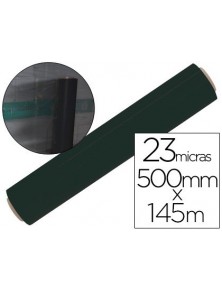 Film extensible q-connect manual ancho 500 mm largo 145 mt espesor 23 micras negro