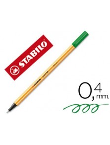Rotulador stabilo punta de fibra point 88 verde hoja 0,4 mm