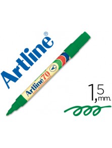 Rotulador artline marcador permanente ek-70 verde punta redonda 1.5 mm papel metal y cristal