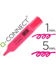 Rotulador q-connect fluorescente rosa punta biselada