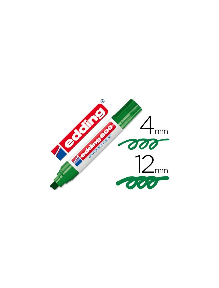 Rotulador edding marcador permanente 800 verde punta biselada 12 mm