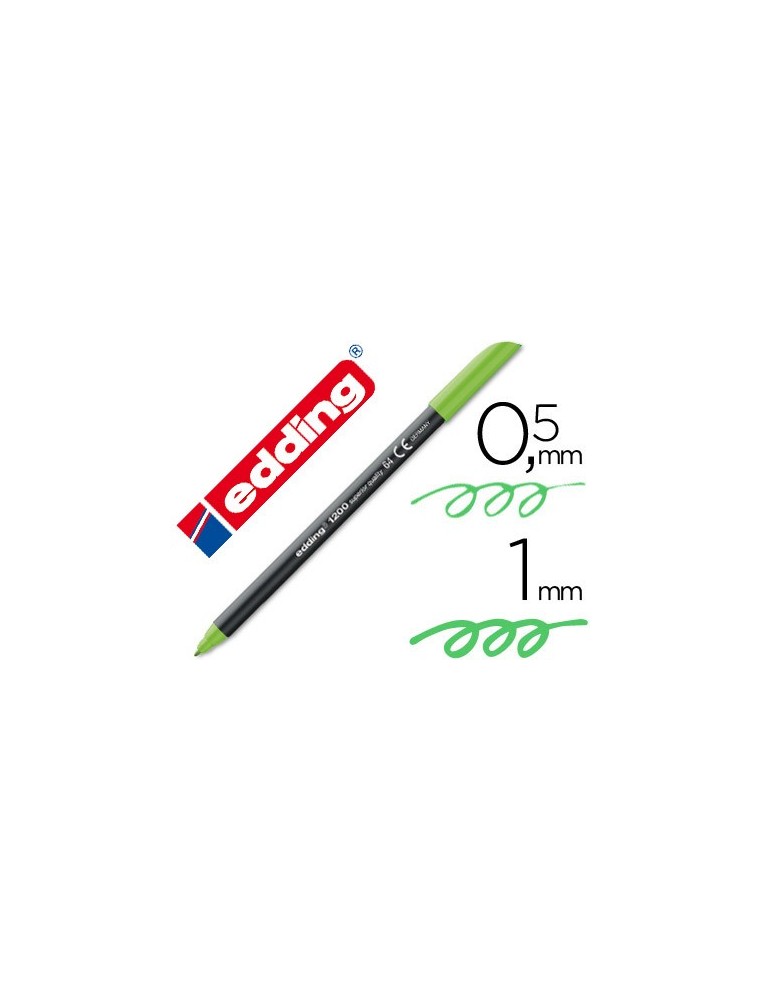 Rotulador edding punta fibra 1200 verde neon n.64 punta de fibra 0,5 mm