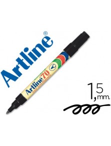 Rotulador artline marcador permanente ek-70 negro punta redonda 1.5 mm papel metal y cristal