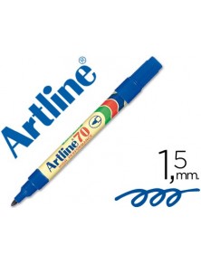 Rotulador artline marcador permanente ek-70 azul punta redonda 1.5 mm papel metal y cristal