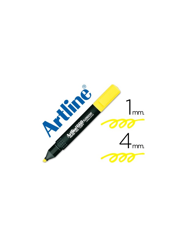 Rotulador artline fluorescente ek-660 amarillo punta biselada