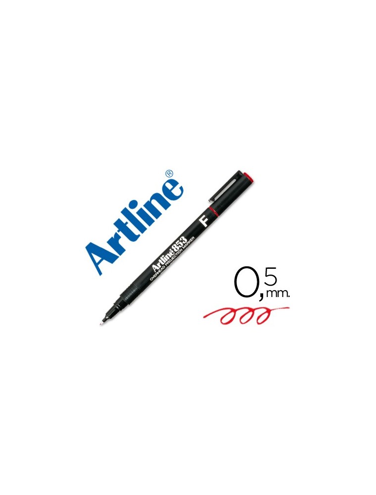 Rotulador artline retroproyeccion punta fibra permanente ek-853 rojo -punta redonda 0.5 mm