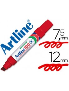 Rotulador artline marcador permanente 100 rojo punta biselada