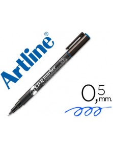 Rotulador artline para cd punta de fibra permanente ek-883 azul -punta redonda 0.5 mm