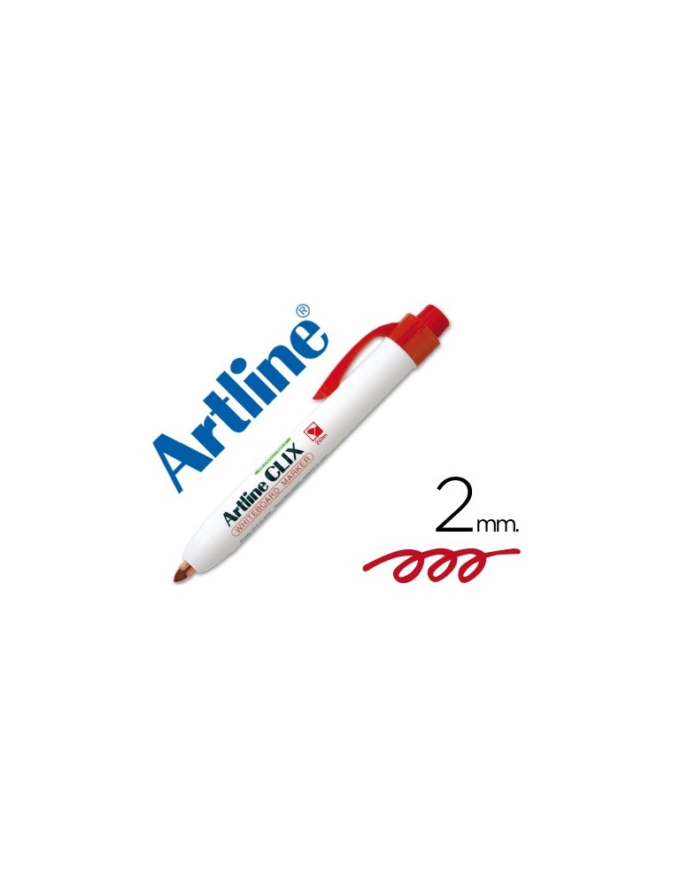 Rotulador artline clix pizarra ek-573a rojo punta retactil redonda 2 mm
