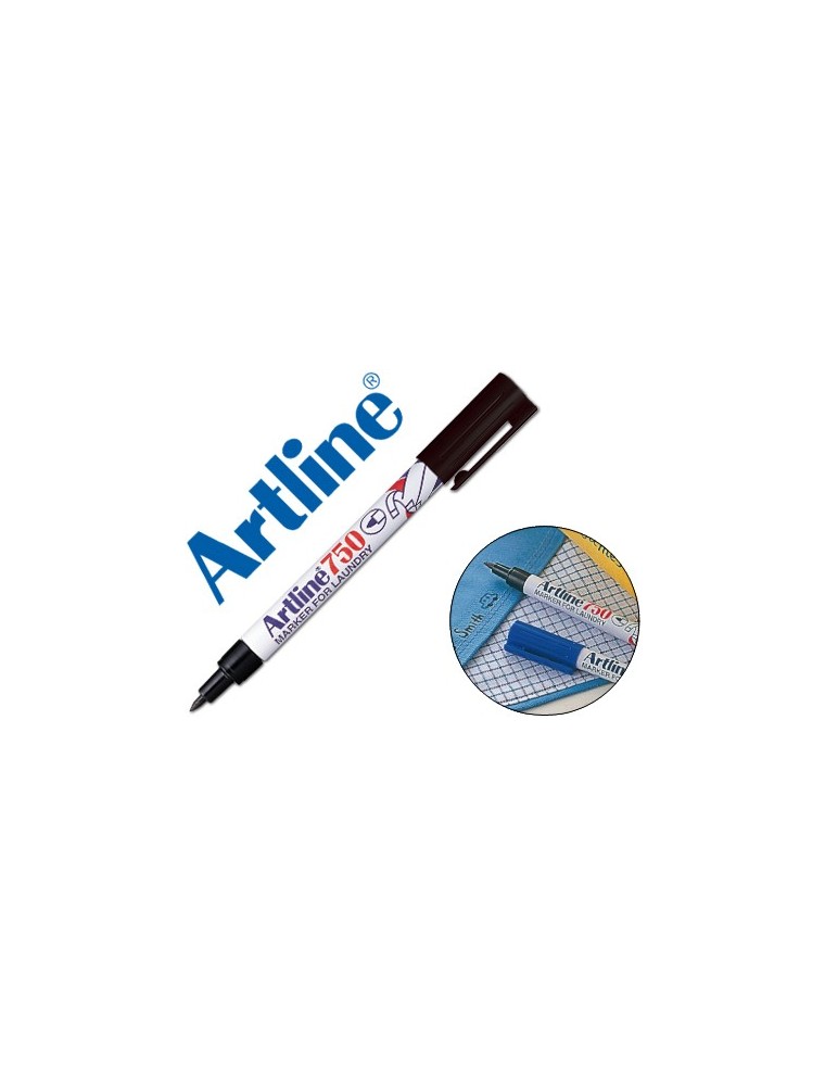 Rotulador artline marcador permanente lavable para textilek-750 negro punta redonda 0,7 mm en blister