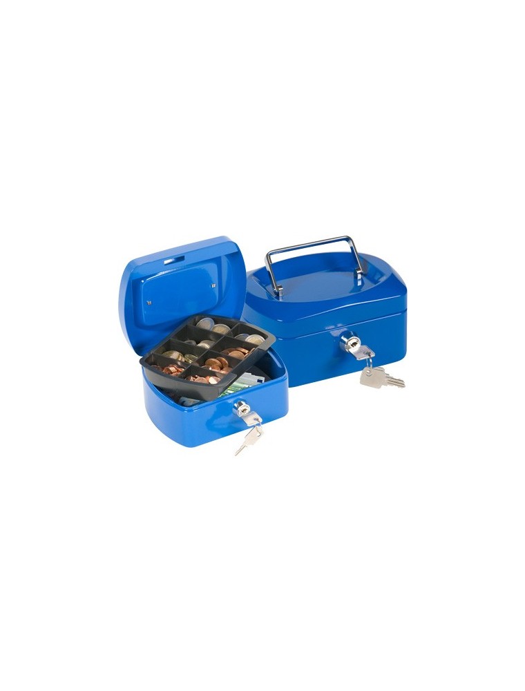 Caja caudales q-connect 6 152x115x80 mm azul con portamonedas